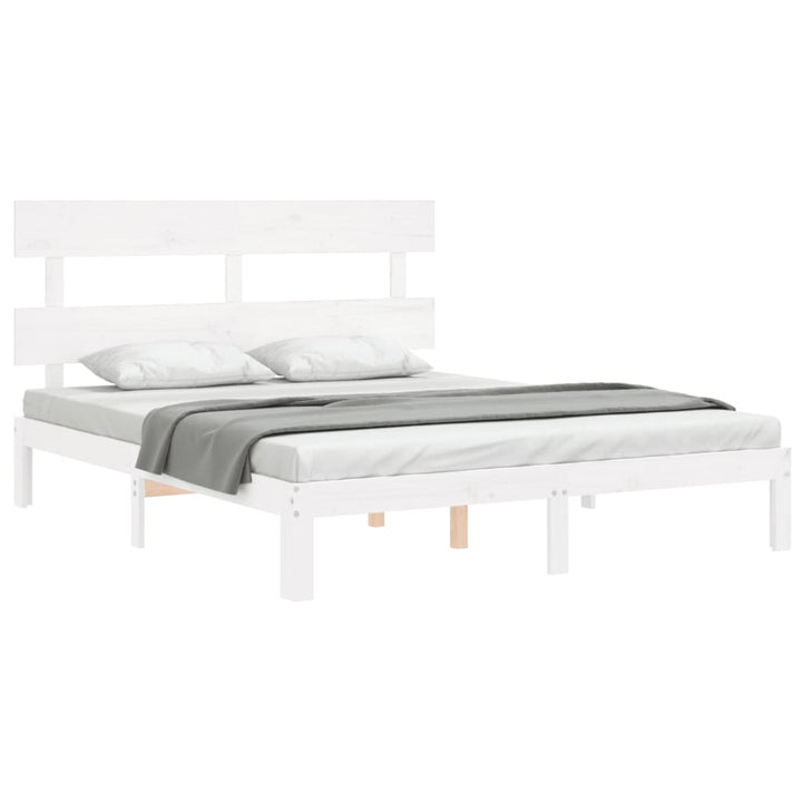 sengeramme uden madras 160x200 cm massivt fyrretræ hvid
