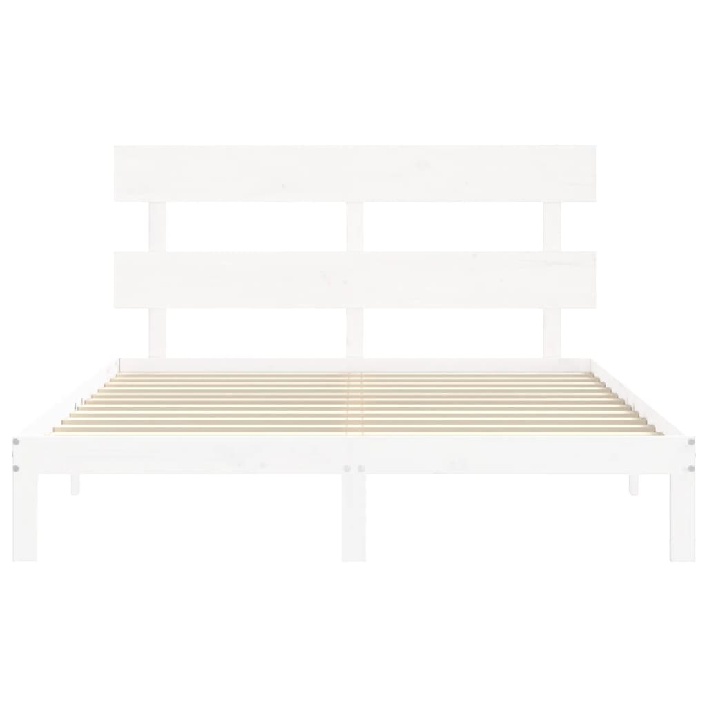 sengeramme uden madras 160x200 cm massivt fyrretræ hvid