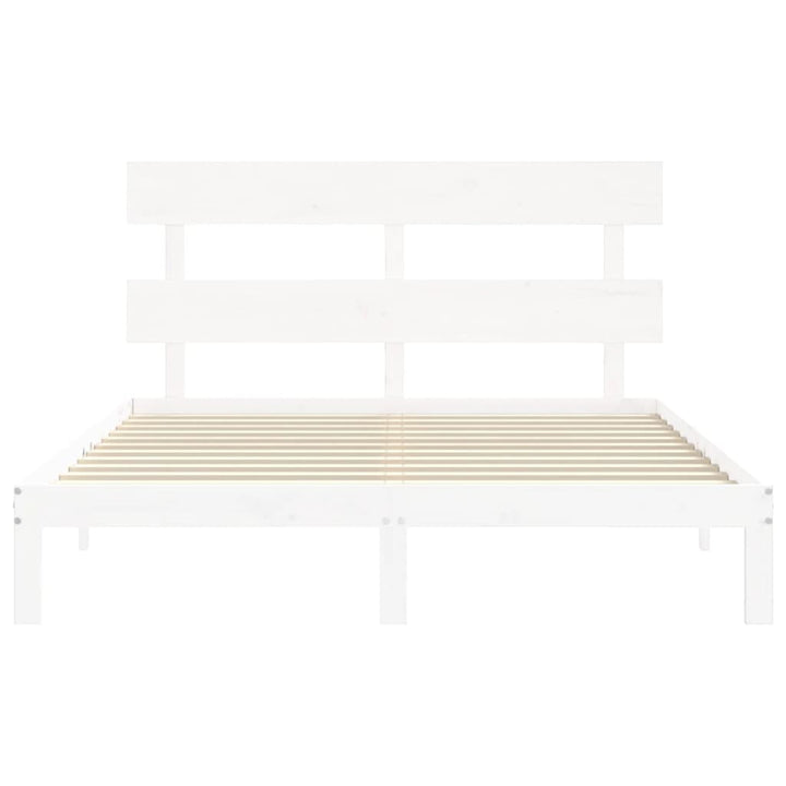 sengeramme uden madras 160x200 cm massivt fyrretræ hvid