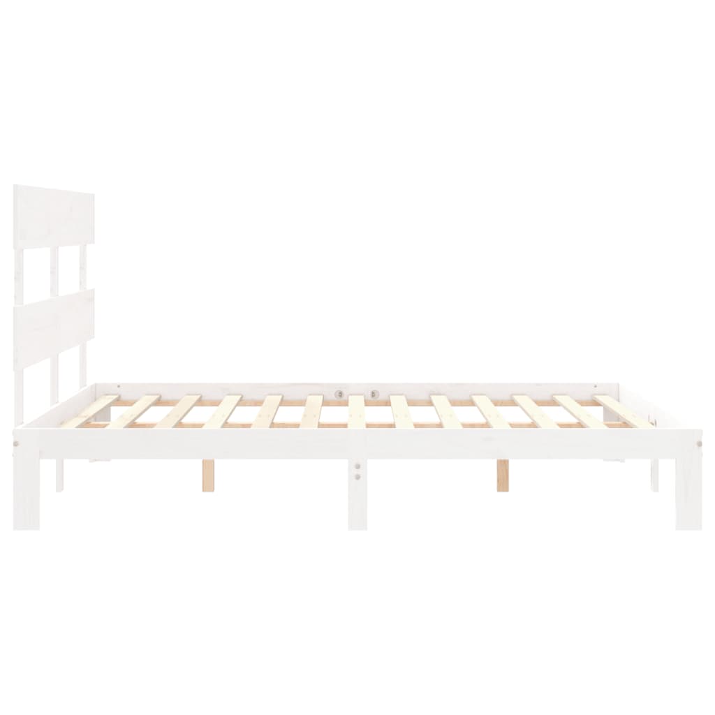 sengeramme uden madras 160x200 cm massivt fyrretræ hvid