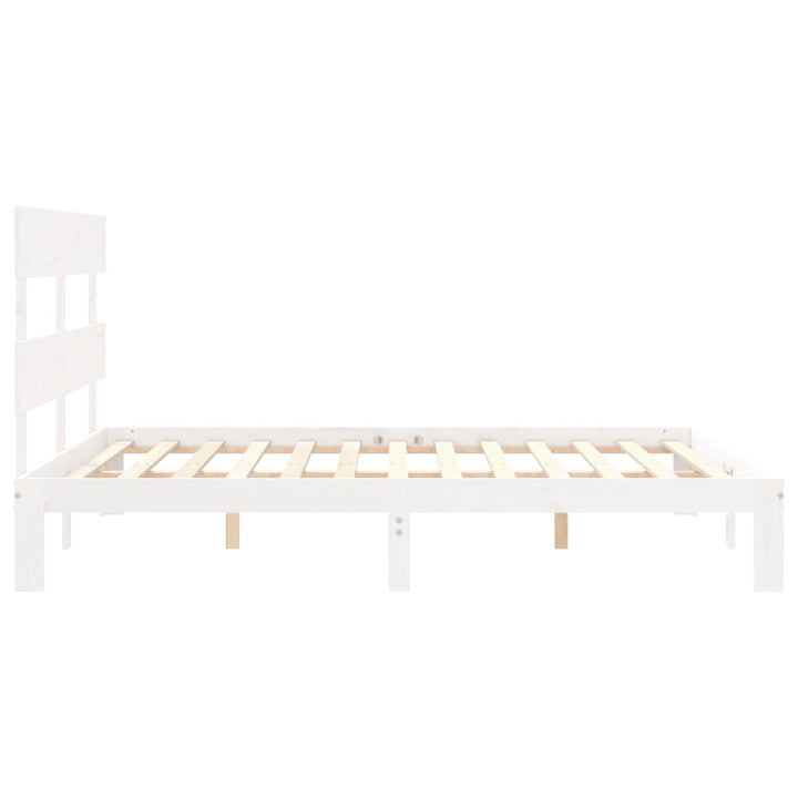 sengeramme uden madras 160x200 cm massivt fyrretræ hvid