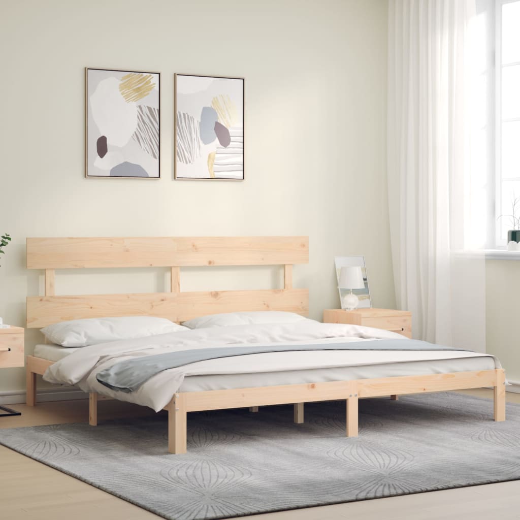 sengeramme uden madras 200x200 cm massivt fyrretræ