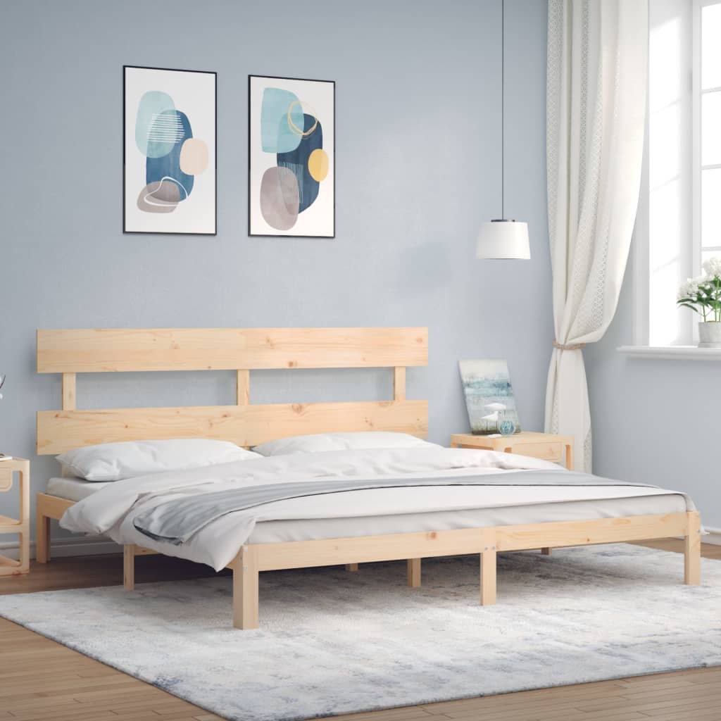 sengeramme uden madras 200x200 cm massivt fyrretræ