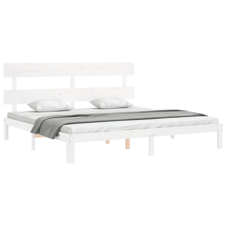 sengeramme uden madras 200x200 cm massivt fyrretræ hvid
