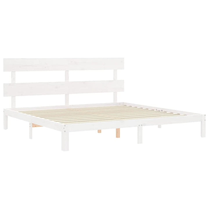 sengeramme uden madras 200x200 cm massivt fyrretræ hvid