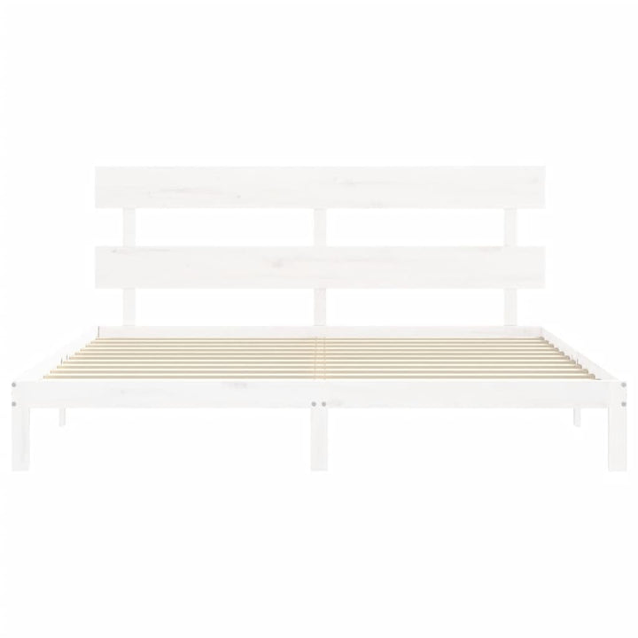sengeramme uden madras 200x200 cm massivt fyrretræ hvid
