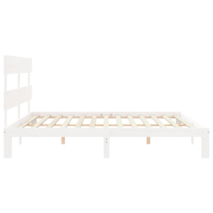 sengeramme uden madras 200x200 cm massivt fyrretræ hvid
