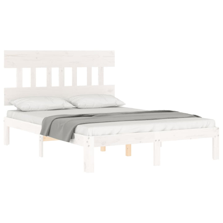 sengeramme uden madras 140x190 cm massivt fyrretræ hvid