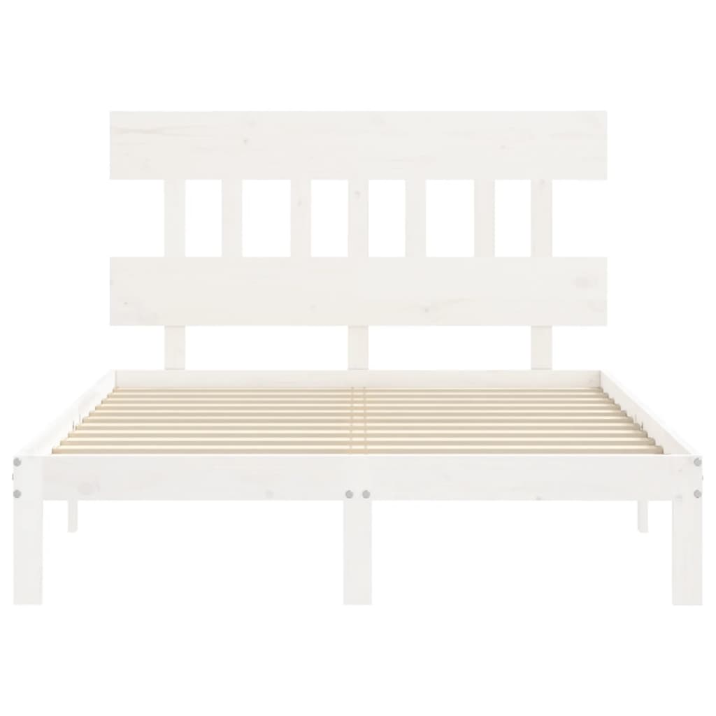 sengeramme uden madras 140x190 cm massivt fyrretræ hvid