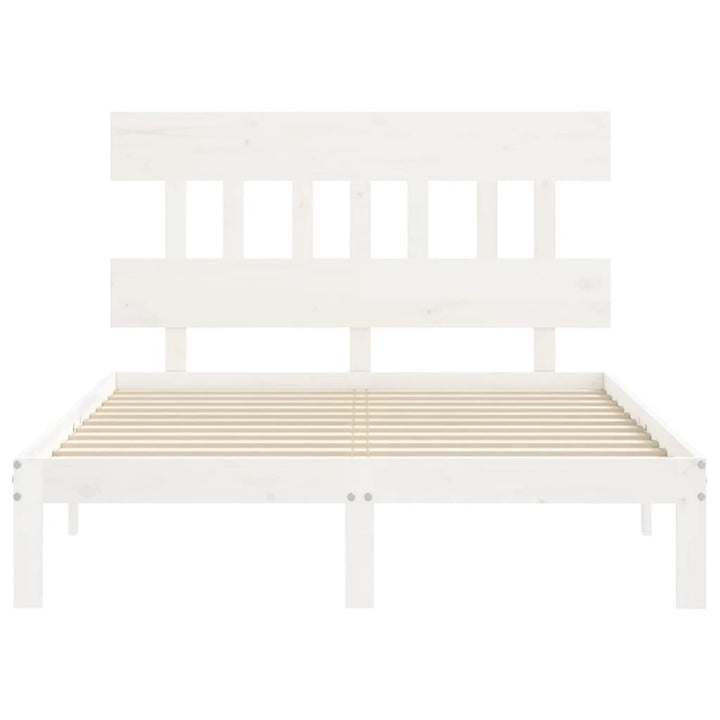 sengeramme uden madras 140x190 cm massivt fyrretræ hvid