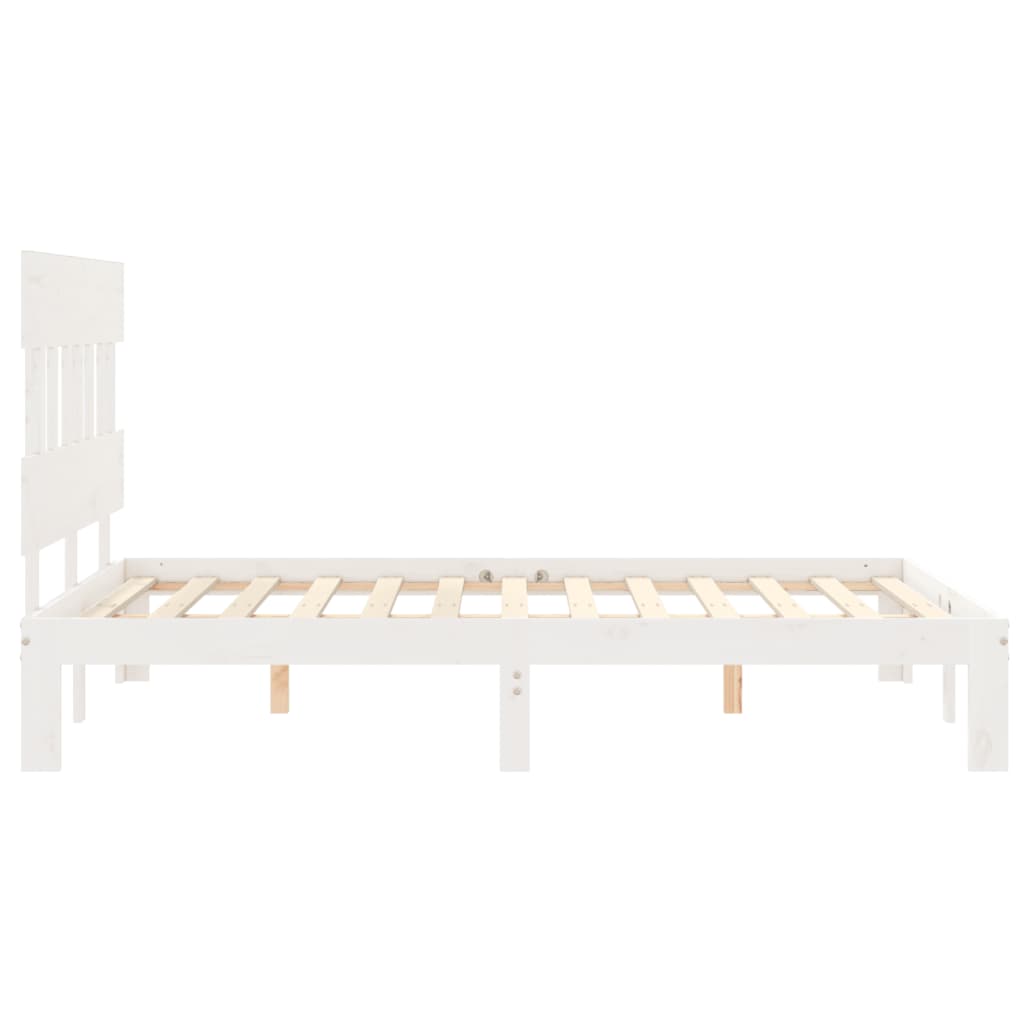 sengeramme uden madras 140x190 cm massivt fyrretræ hvid