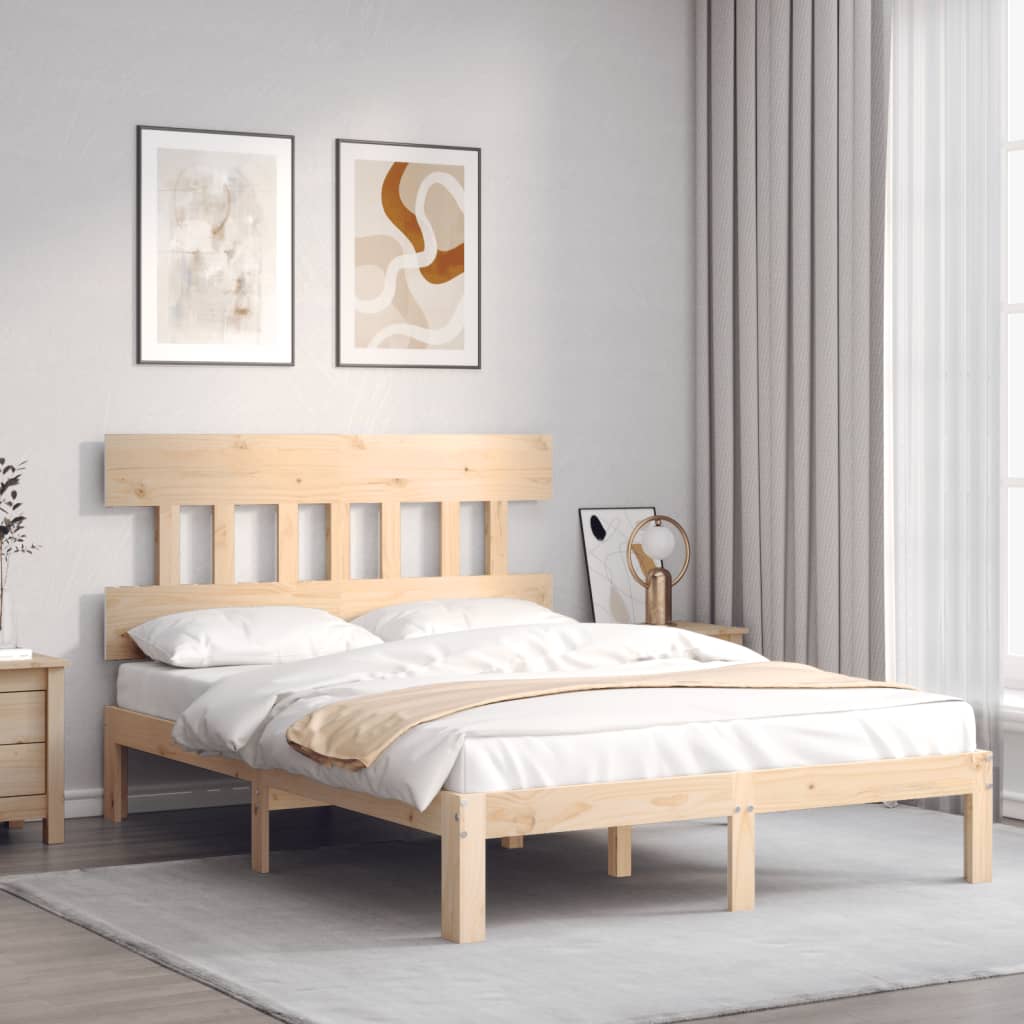 sengeramme uden madras 140x200 cm massivt fyrretræ