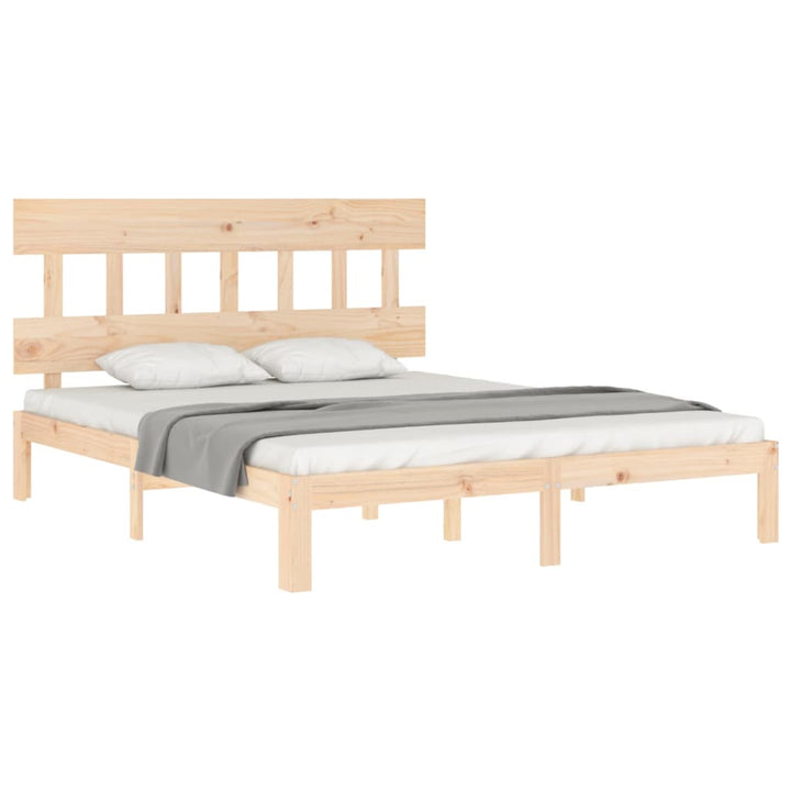sengeramme med sengegavl kingsize massivt træ