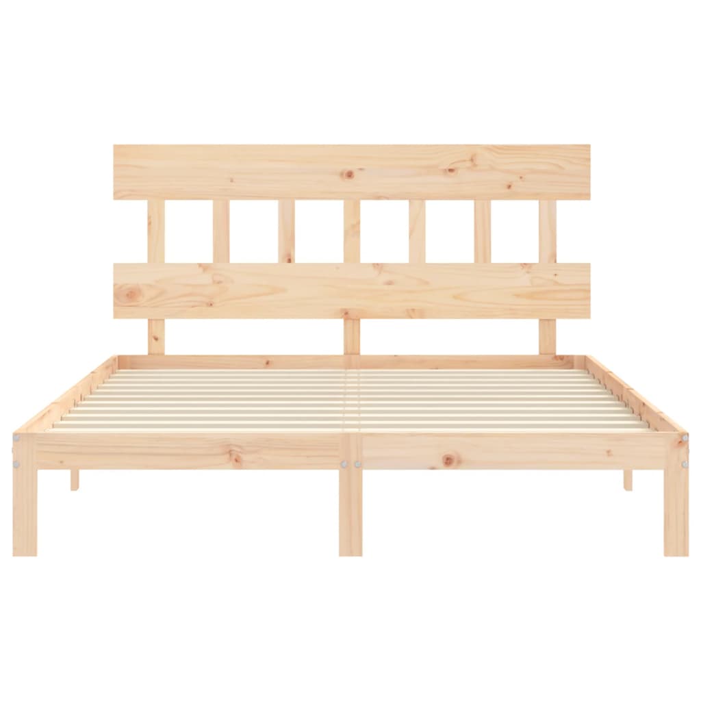 sengeramme med sengegavl kingsize massivt træ