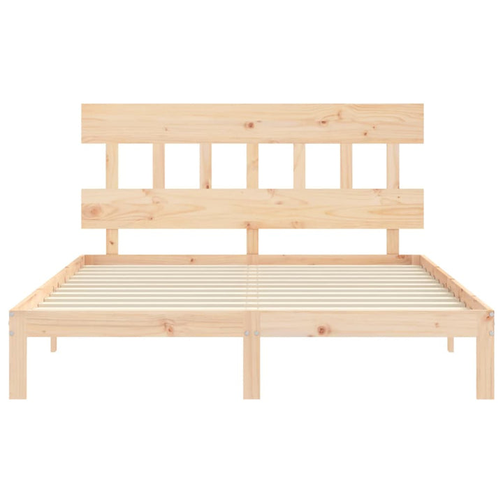 sengeramme med sengegavl kingsize massivt træ