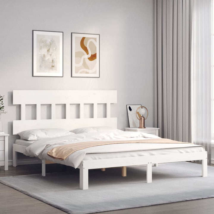 sengeramme uden madras 160x200 cm massivt fyrretræ hvid