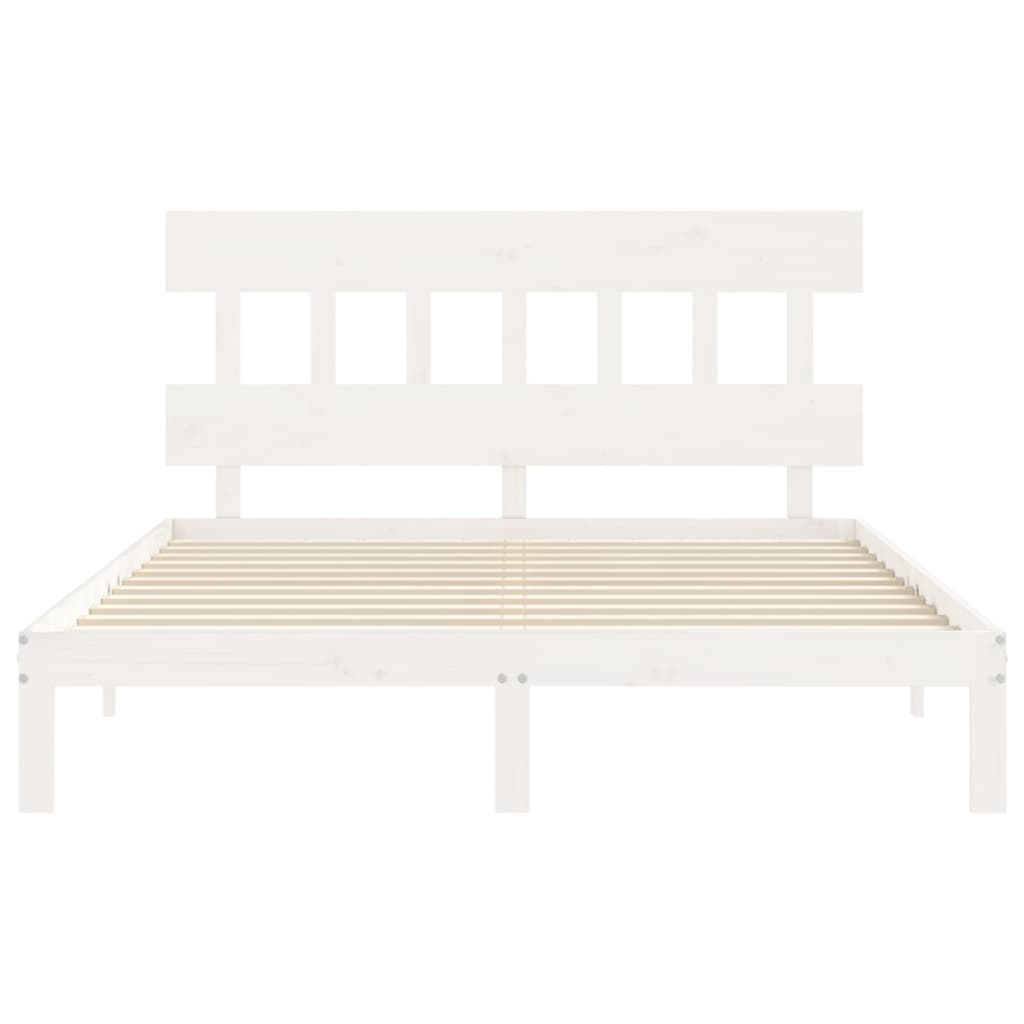sengeramme uden madras 160x200 cm massivt fyrretræ hvid