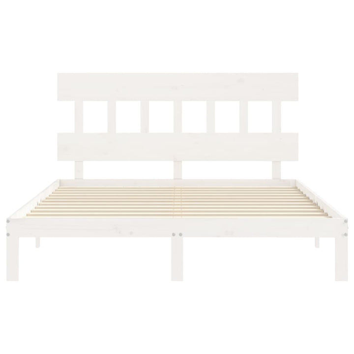 sengeramme uden madras 160x200 cm massivt fyrretræ hvid