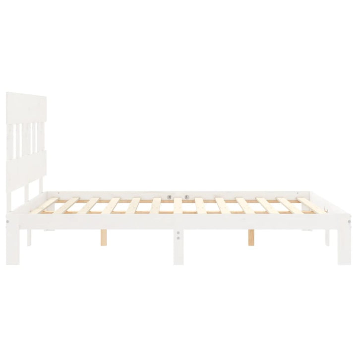sengeramme uden madras 160x200 cm massivt fyrretræ hvid