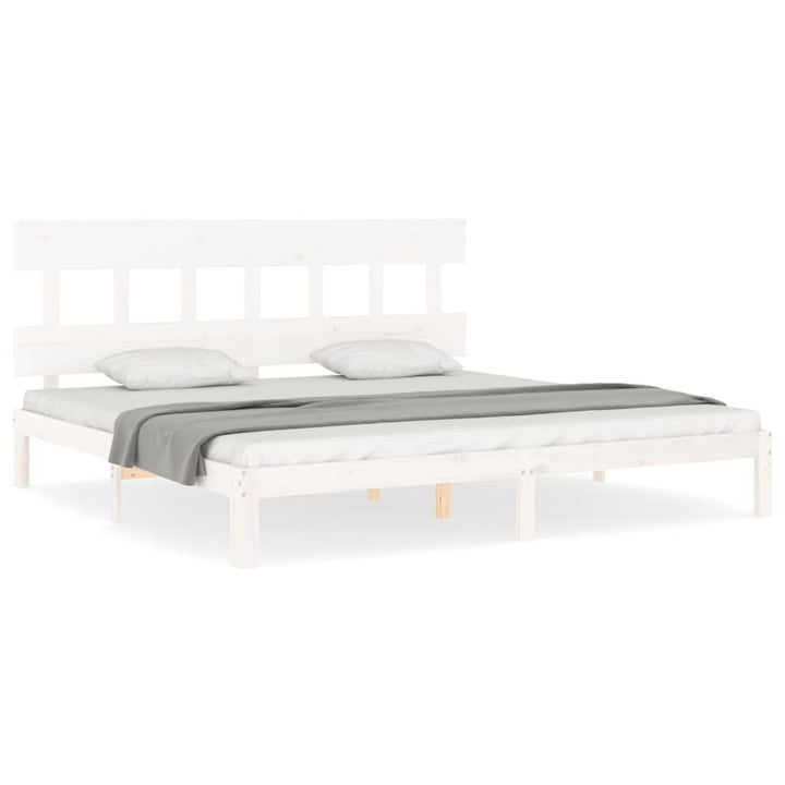sengeramme uden madras 200x200 cm massivt fyrretræ hvid