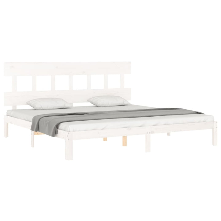 sengeramme uden madras 200x200 cm massivt fyrretræ hvid