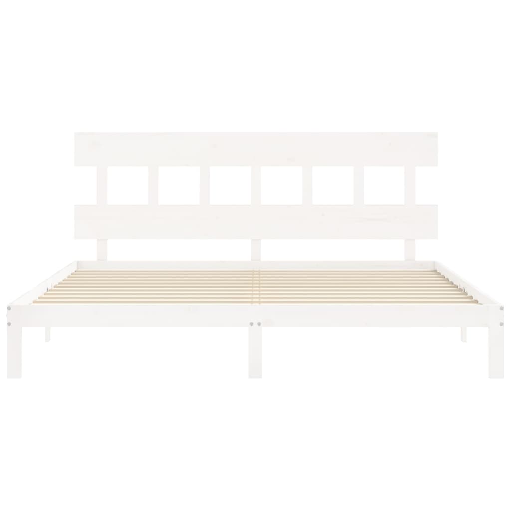 sengeramme uden madras 200x200 cm massivt fyrretræ hvid