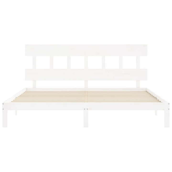 sengeramme uden madras 200x200 cm massivt fyrretræ hvid