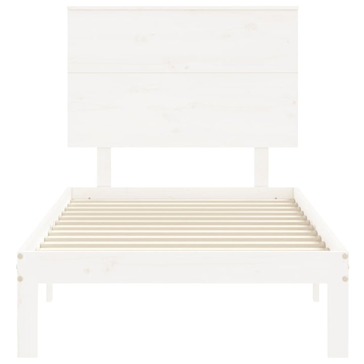sengeramme uden madras 90x200 cm massivt fyrretræ hvid