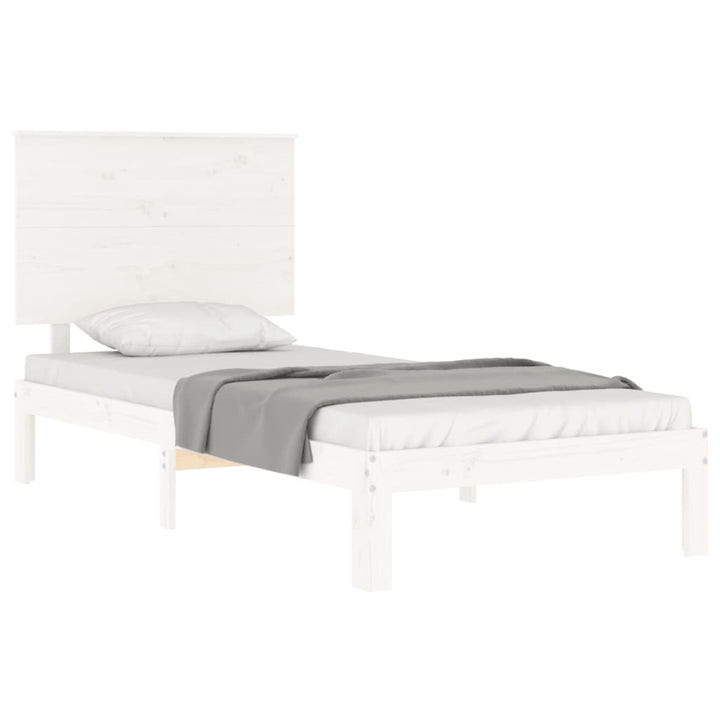 sengeramme uden madras 100x200 cm massivt fyrretræ hvid