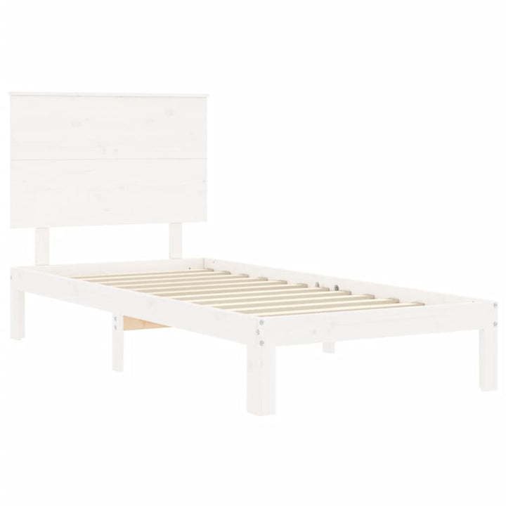 sengeramme uden madras 100x200 cm massivt fyrretræ hvid