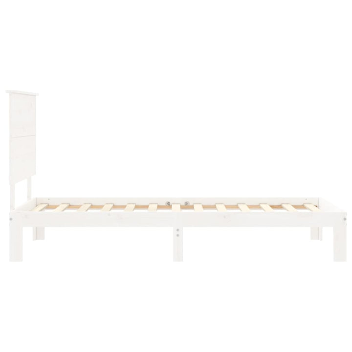 sengeramme uden madras 100x200 cm massivt fyrretræ hvid