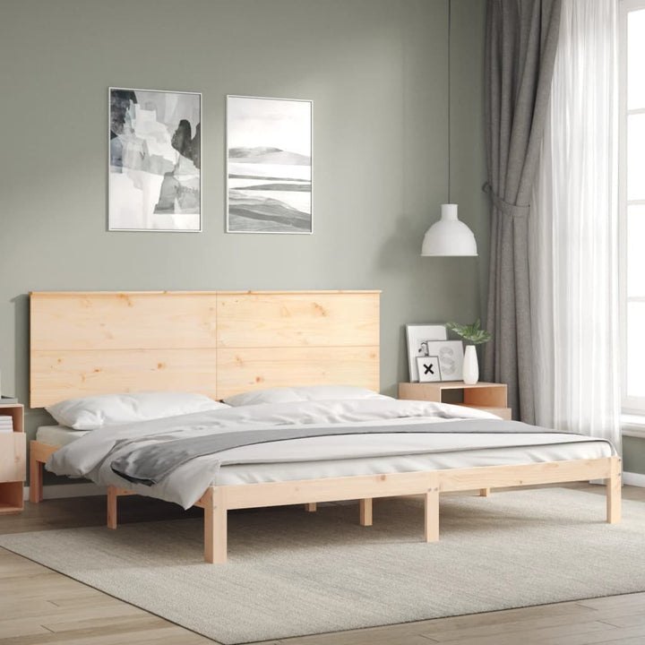 sengeramme uden madras 200x200 cm massivt fyrretræ