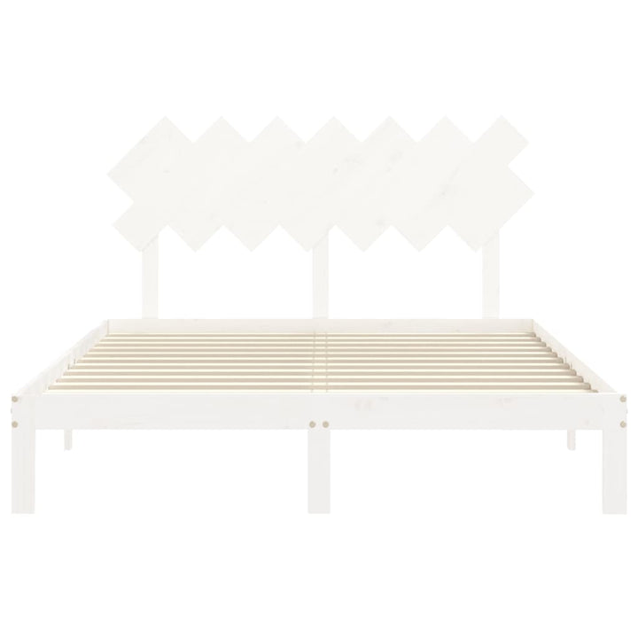 sengeramme uden madras 140x190 cm massivt fyrretræ hvid