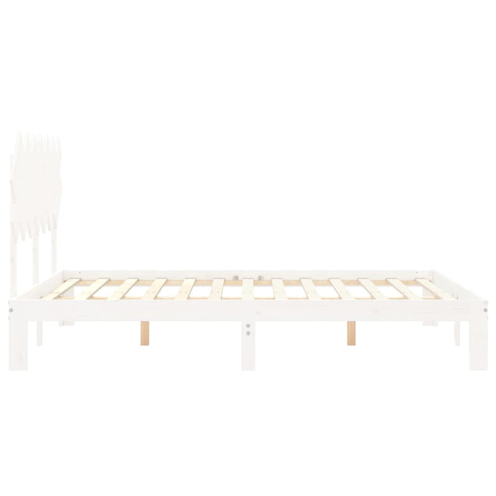 sengeramme uden madras 140x190 cm massivt fyrretræ hvid