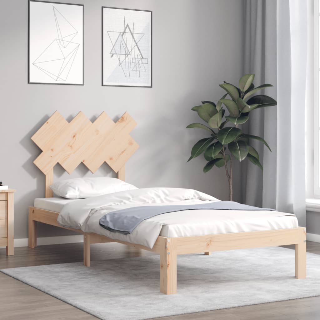 sengeramme uden madras 90x200 cm massivt fyrretræ