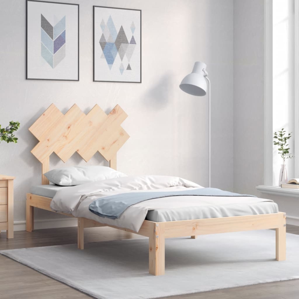sengeramme uden madras 90x200 cm massivt fyrretræ