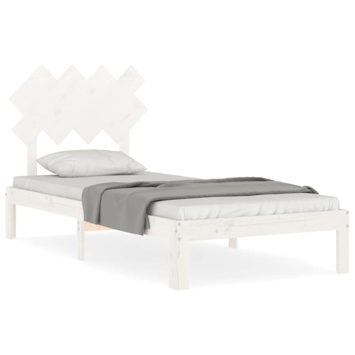 sengeramme uden madras 90x200 cm massivt fyrretræ hvid