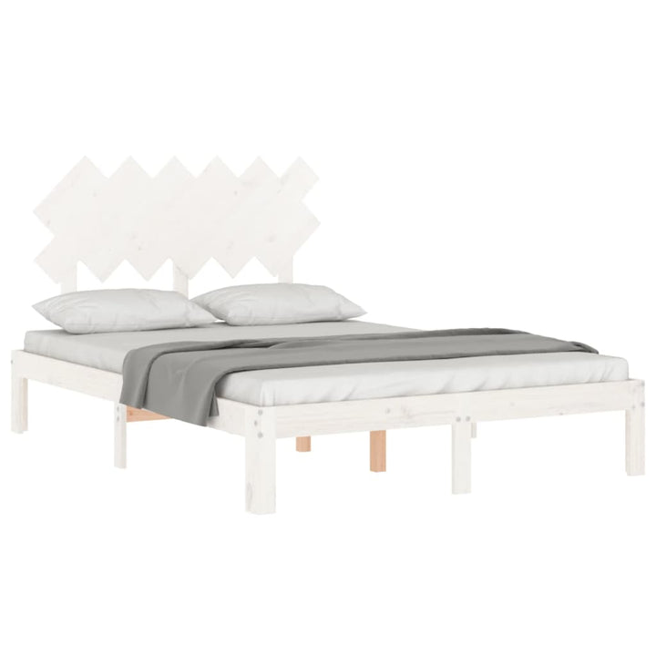 sengeramme uden madras 120x200 cm massivt fyrretræ hvid