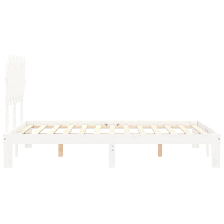 sengeramme uden madras 120x200 cm massivt fyrretræ hvid