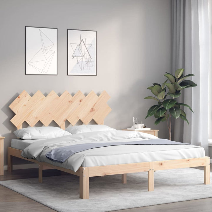 sengeramme med sengegavl kingsize massivt træ
