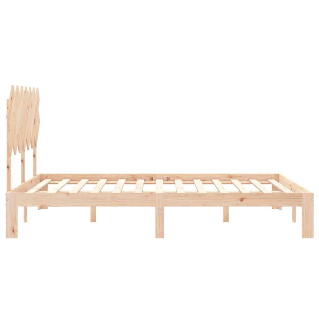 sengeramme med sengegavl kingsize massivt træ