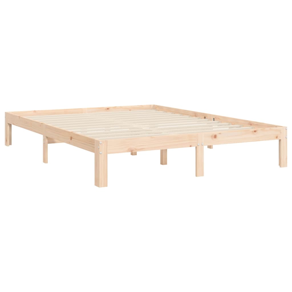 sengeramme med sengegavl kingsize massivt træ