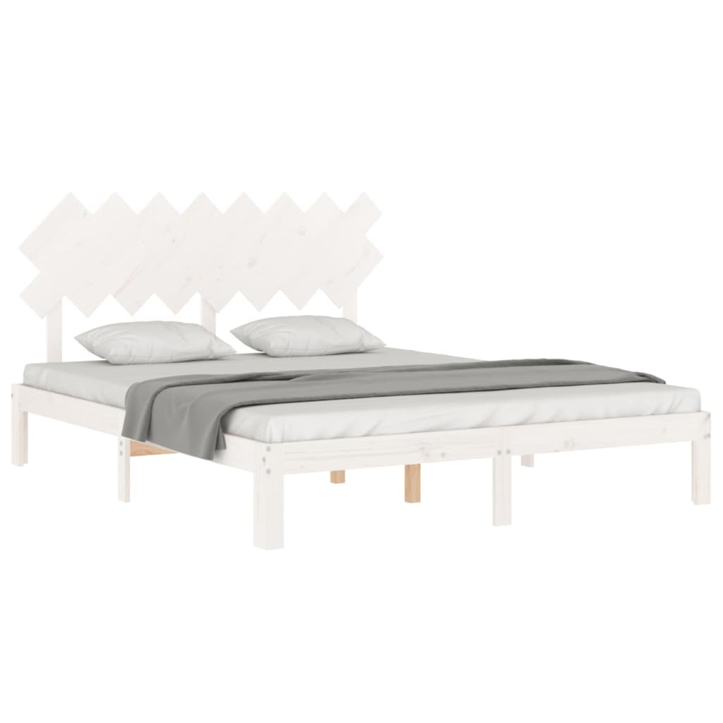 sengeramme uden madras 160x200 cm massivt fyrretræ hvid