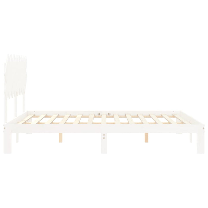 sengeramme uden madras 160x200 cm massivt fyrretræ hvid