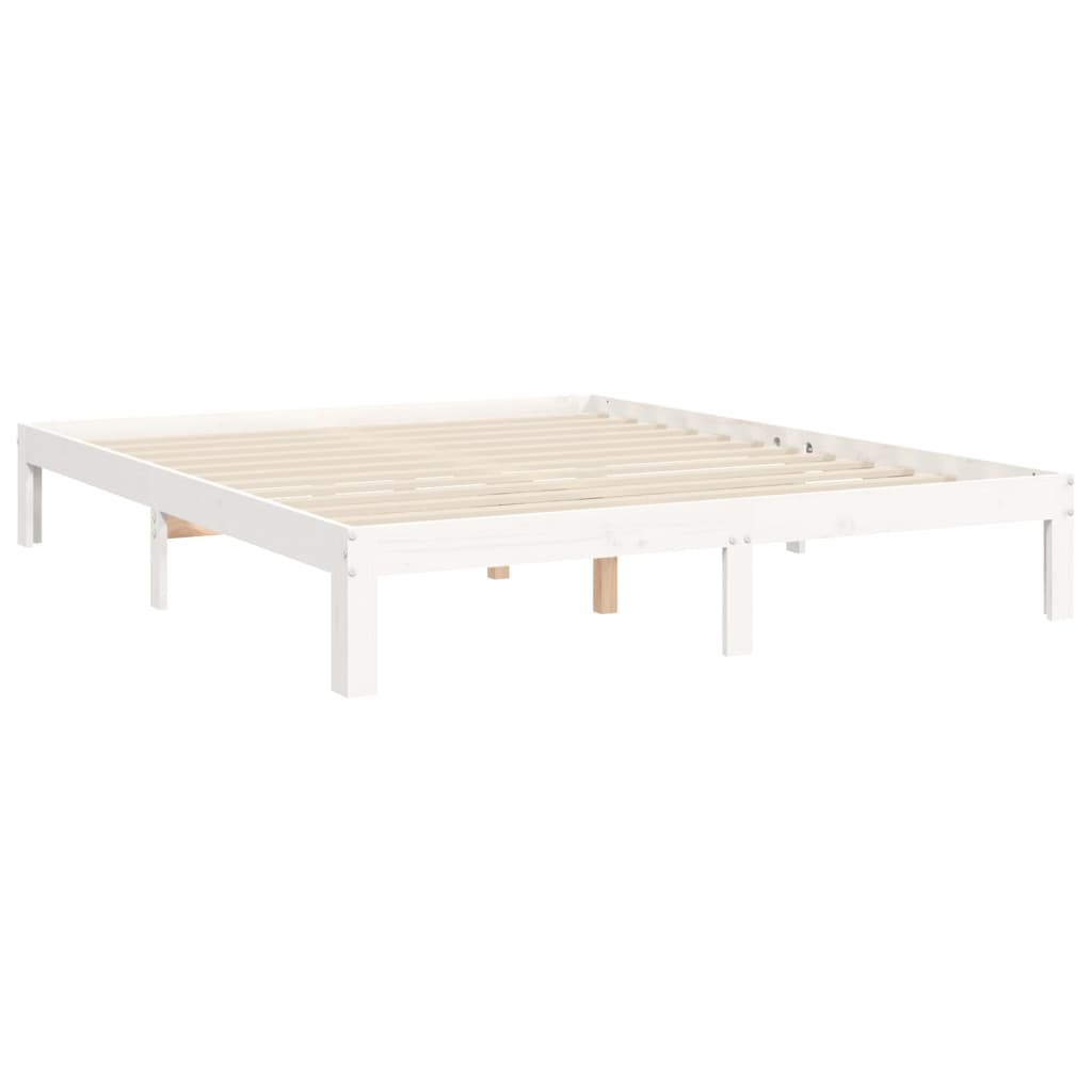 sengeramme uden madras 160x200 cm massivt fyrretræ hvid