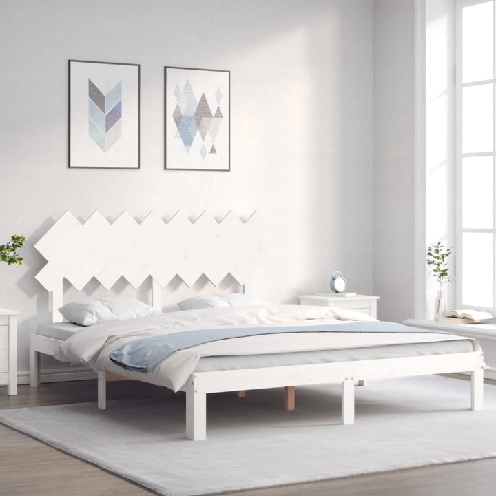 sengeramme uden madras 160x200 cm massivt fyrretræ hvid
