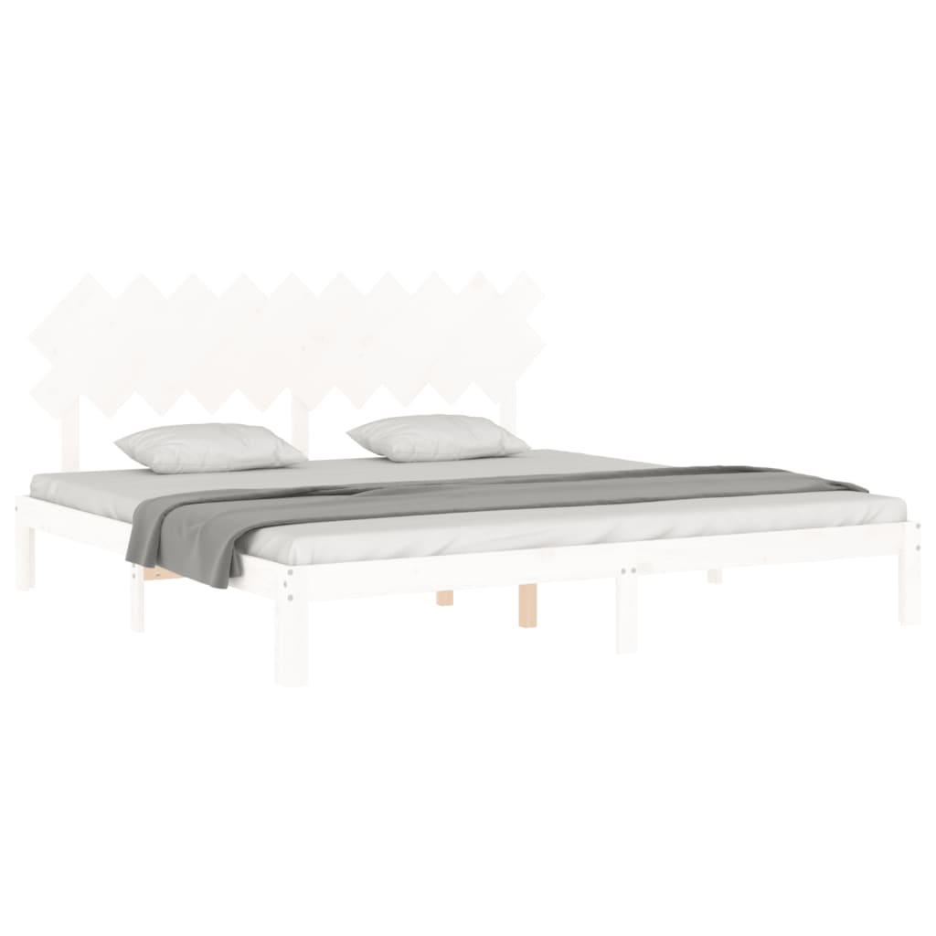 sengeramme uden madras 200x200 cm massivt fyrretræ hvid