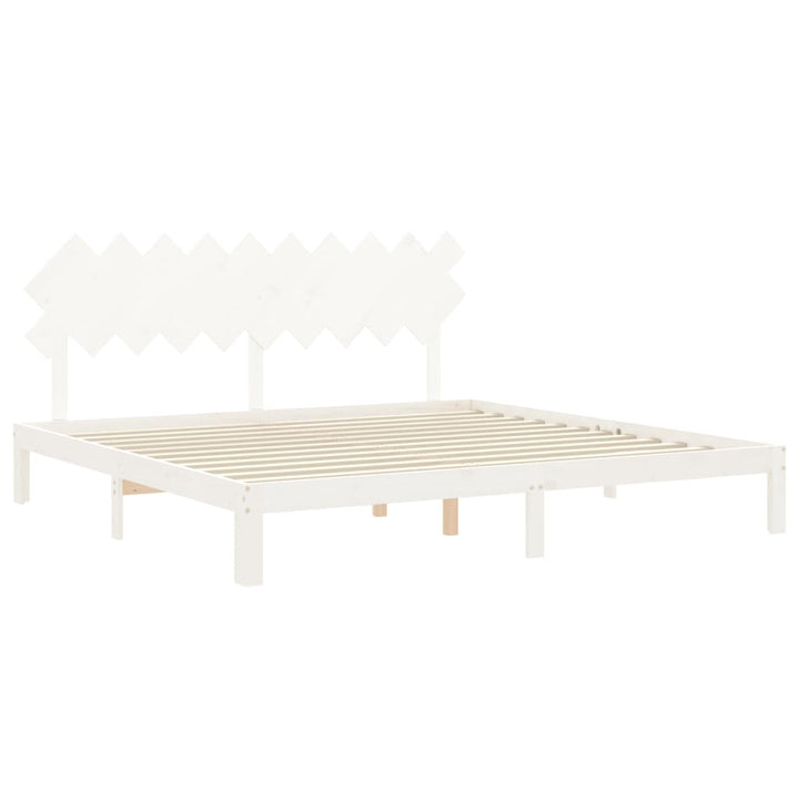 sengeramme uden madras 200x200 cm massivt fyrretræ hvid