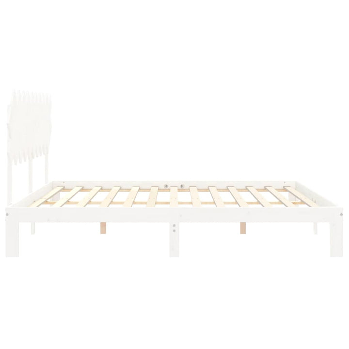 sengeramme uden madras 200x200 cm massivt fyrretræ hvid