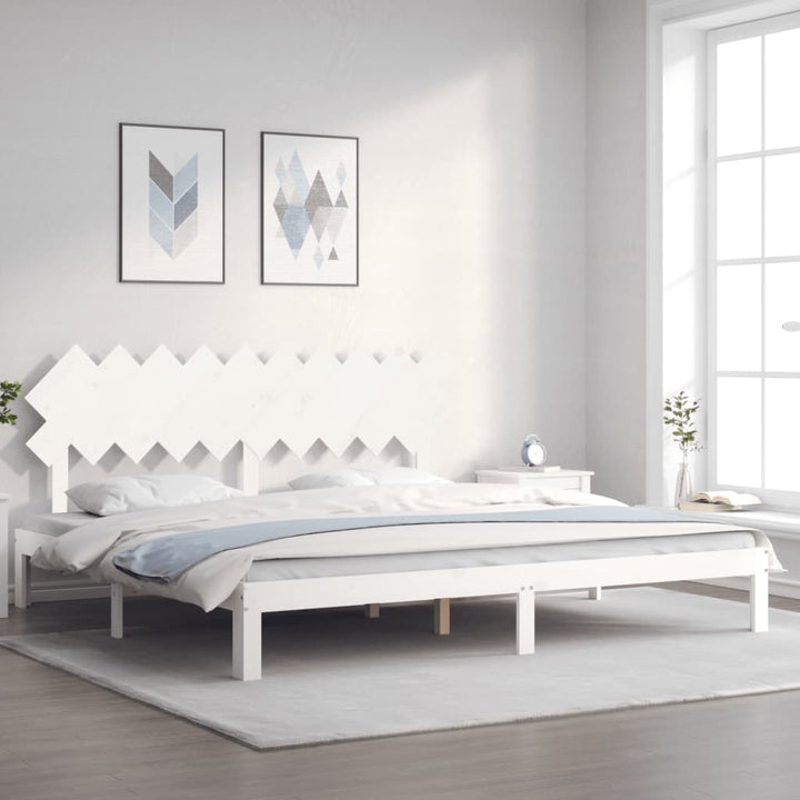 sengeramme uden madras 200x200 cm massivt fyrretræ hvid